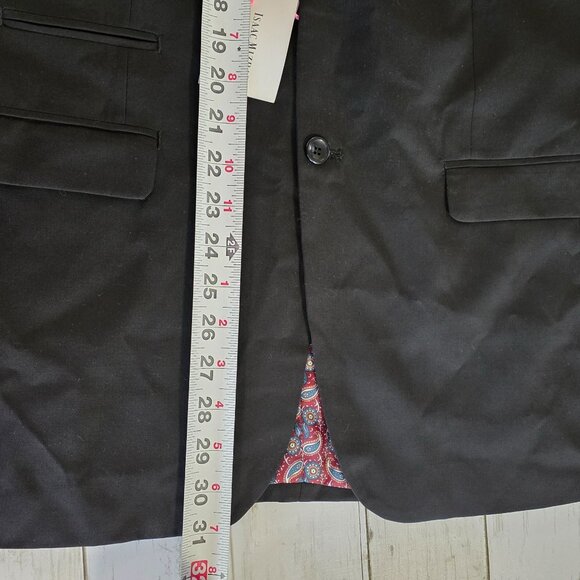 Isaac Mizrahi Boys Black Wool Blend Suit 2 Piece 20 Husky Slim Fit NEW Paisley - Picture 5 of 9